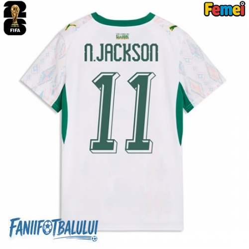 Senegal Nicolas Jackson #11 Echipament de Fotbal Replică Mondial 2026 Femei Acasa Senegal Nicolas Jackson #11 Echipament de Fotbal Replică Mondial 2026 Femei Acasa
